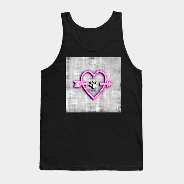 Heart & Arrow Paw Print Design Cute Cat and Dog Mom Lover of Dogs Tank Top by tamdevo1